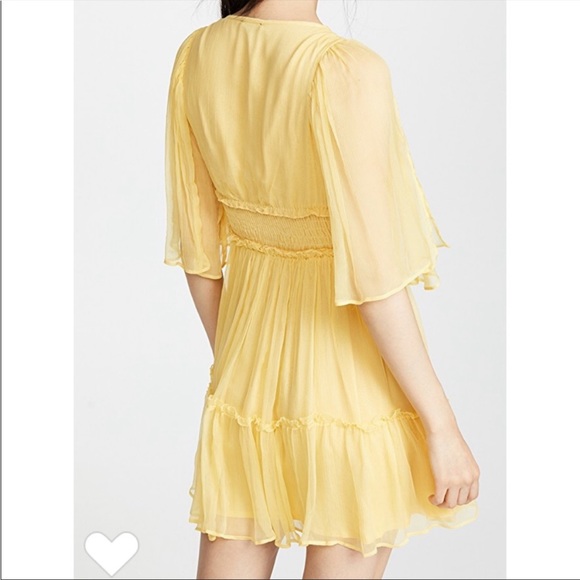 Love Sam Sayo Yellow Chiffon Mini Dress SZ L EUC - Picture 4 of 9